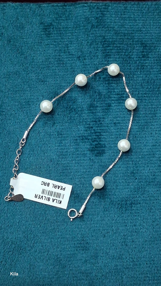 92.5 Silver Pearl Bracelet | Stylish Elegant Design | Premium Jewellery