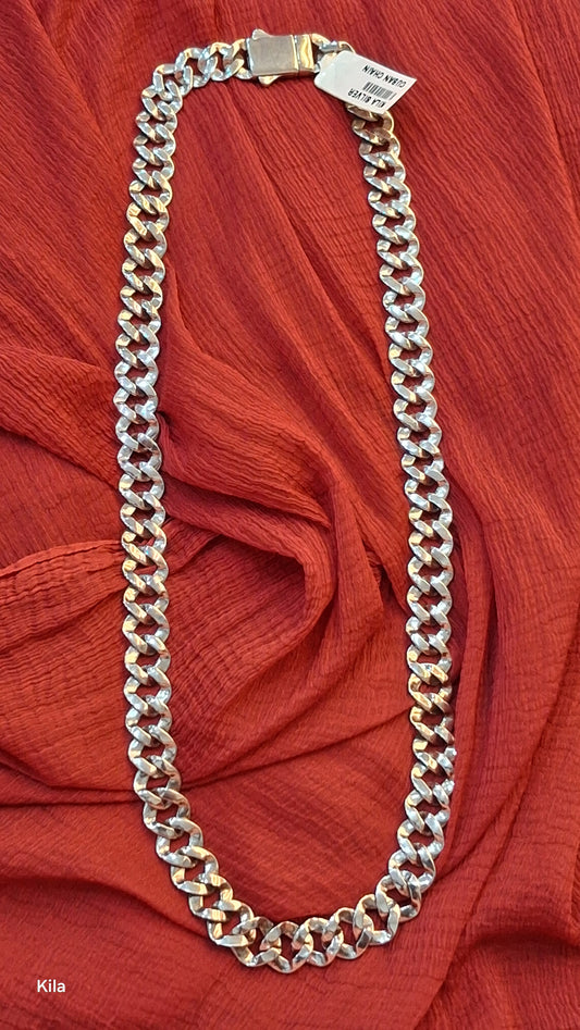 92.5 Silver Cuban Men’s Chain 19 Inches | Stylish Premium Finish | Elegant Jewellery