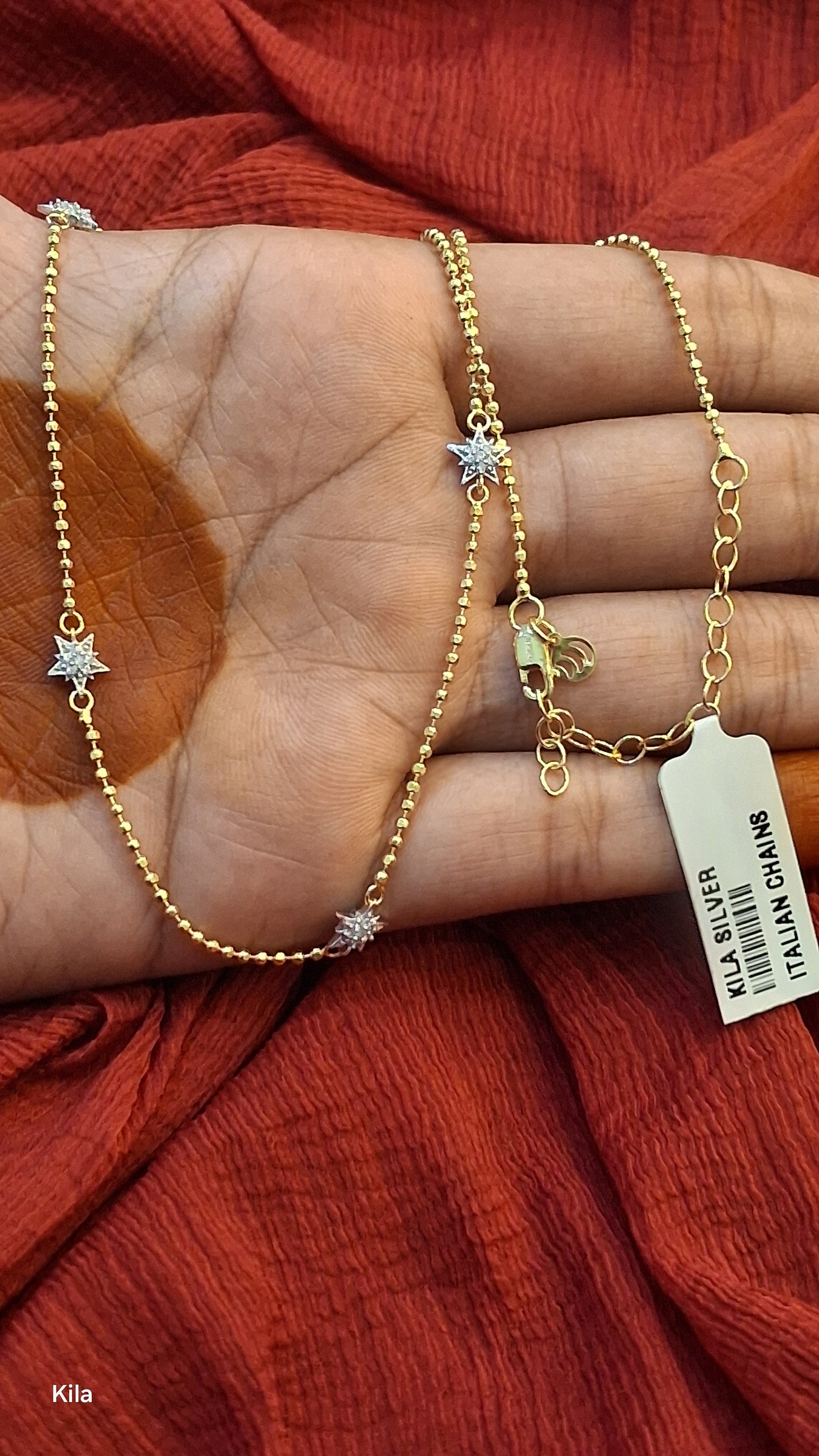 925 Silver Premium Gold Plated Chain 18 Inches | Stylish Elegant Design | Jewellery