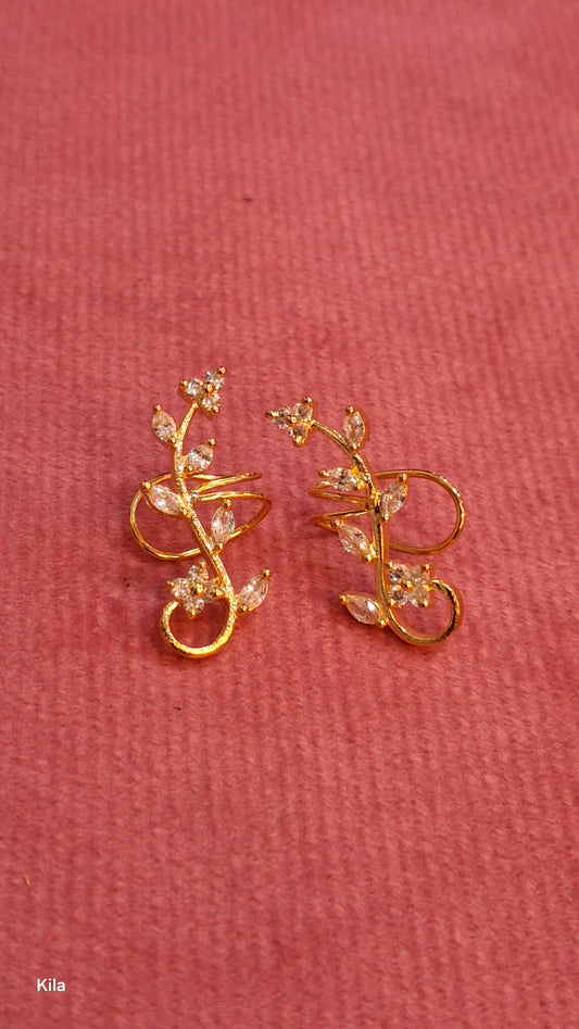92.5 Silver Gold Plated Earcuffs | Contemporary Trendy Design | Stylish Jewellery