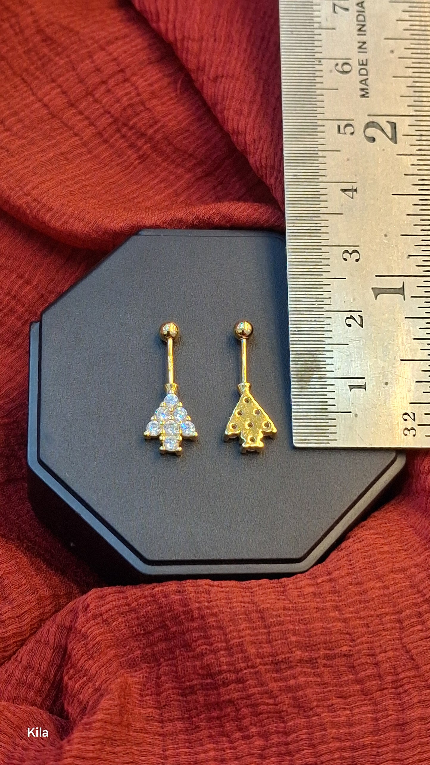 92.5 Silver Tree Gold Plated Bugadi | Stylish Nature Design | Elegant Jewellery