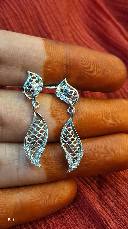 92.5 Silver Premium Earrings | Stylish Elegant Design | Luxury Jewellery