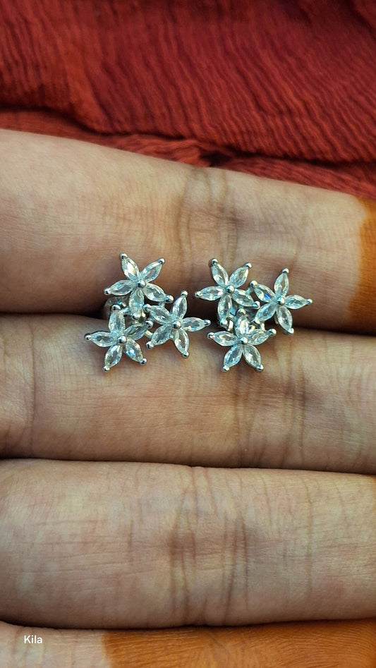 92.5 Silver Star Earrings | Stylish Trendy Design | Elegant Jewellery