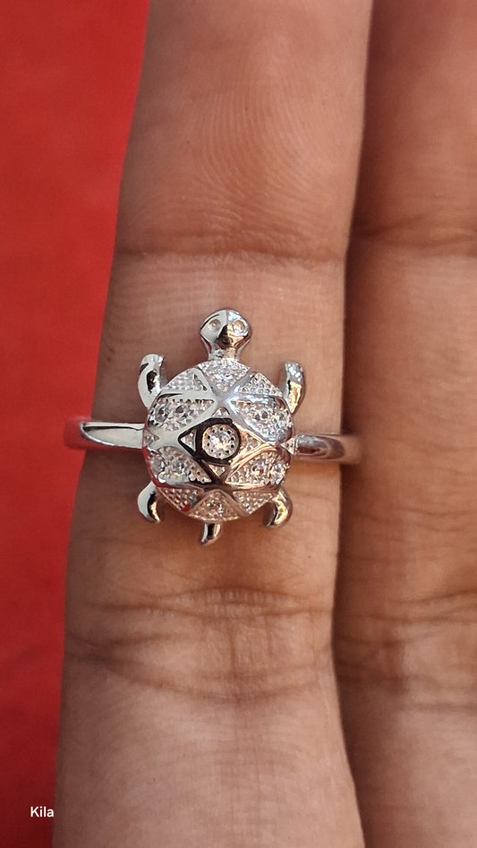 92.5 Silver Minimal Tortoise Ring | Stylish Simple Design | Everyday Jewellery