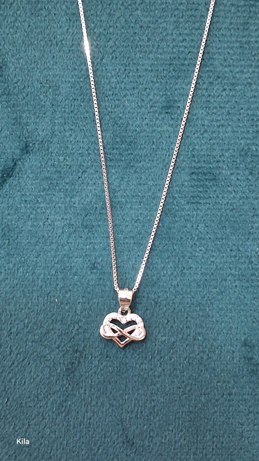 92.5 Silver Heart Chain | Stylish Romantic Design | Elegant Jewellery