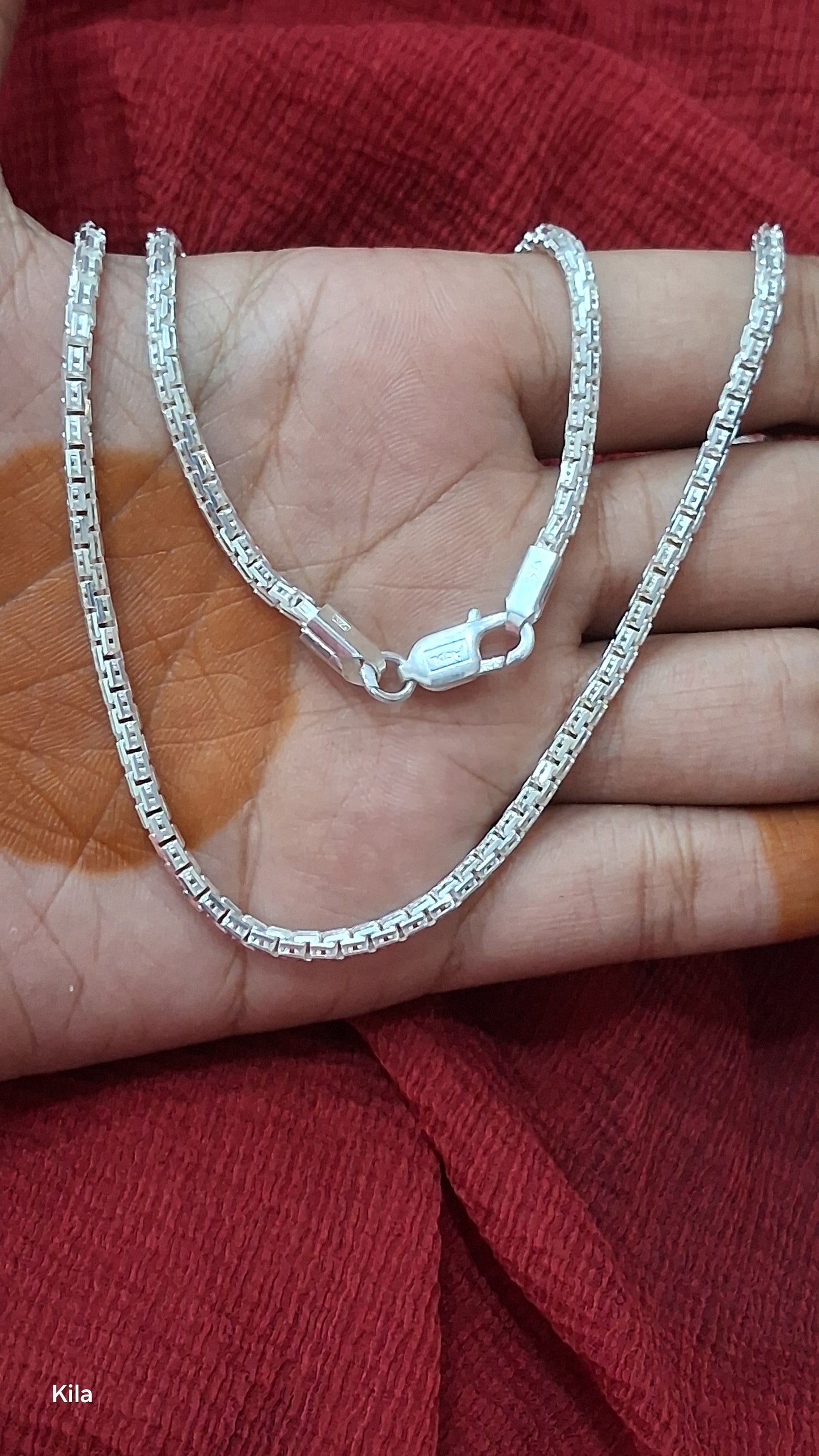 92.5 Silver Men’s Chain 20 Inches | Stylish Refined Design | Elegant Jewellery