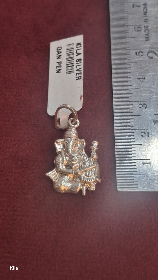 92.5 Silver Ganesha Idol Pendant | Divine Artistic Design | Elegant Jewellery