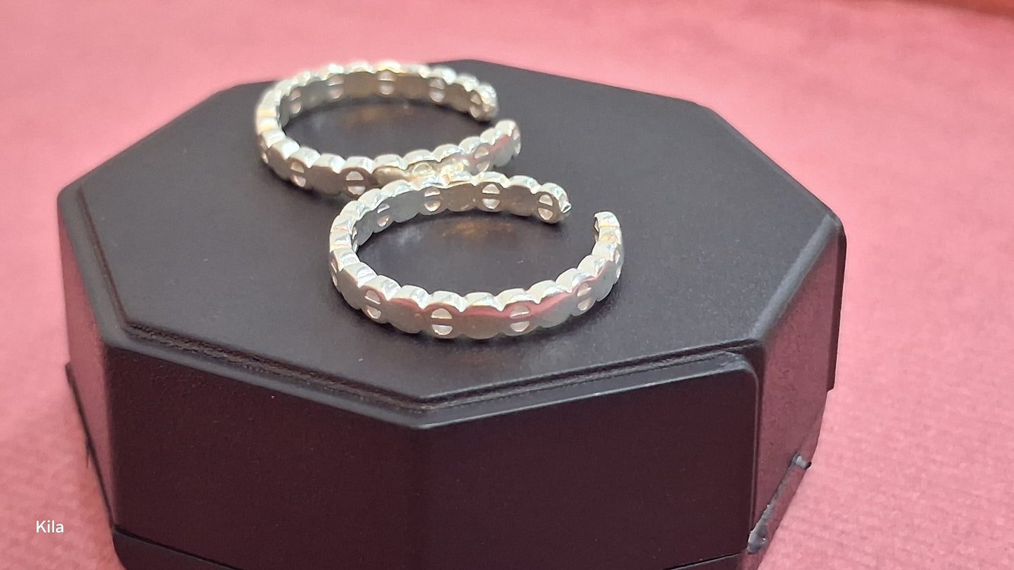 92.5 Silver Minimal Toe Rings | Smooth Finish Design | Elegant Jewellery