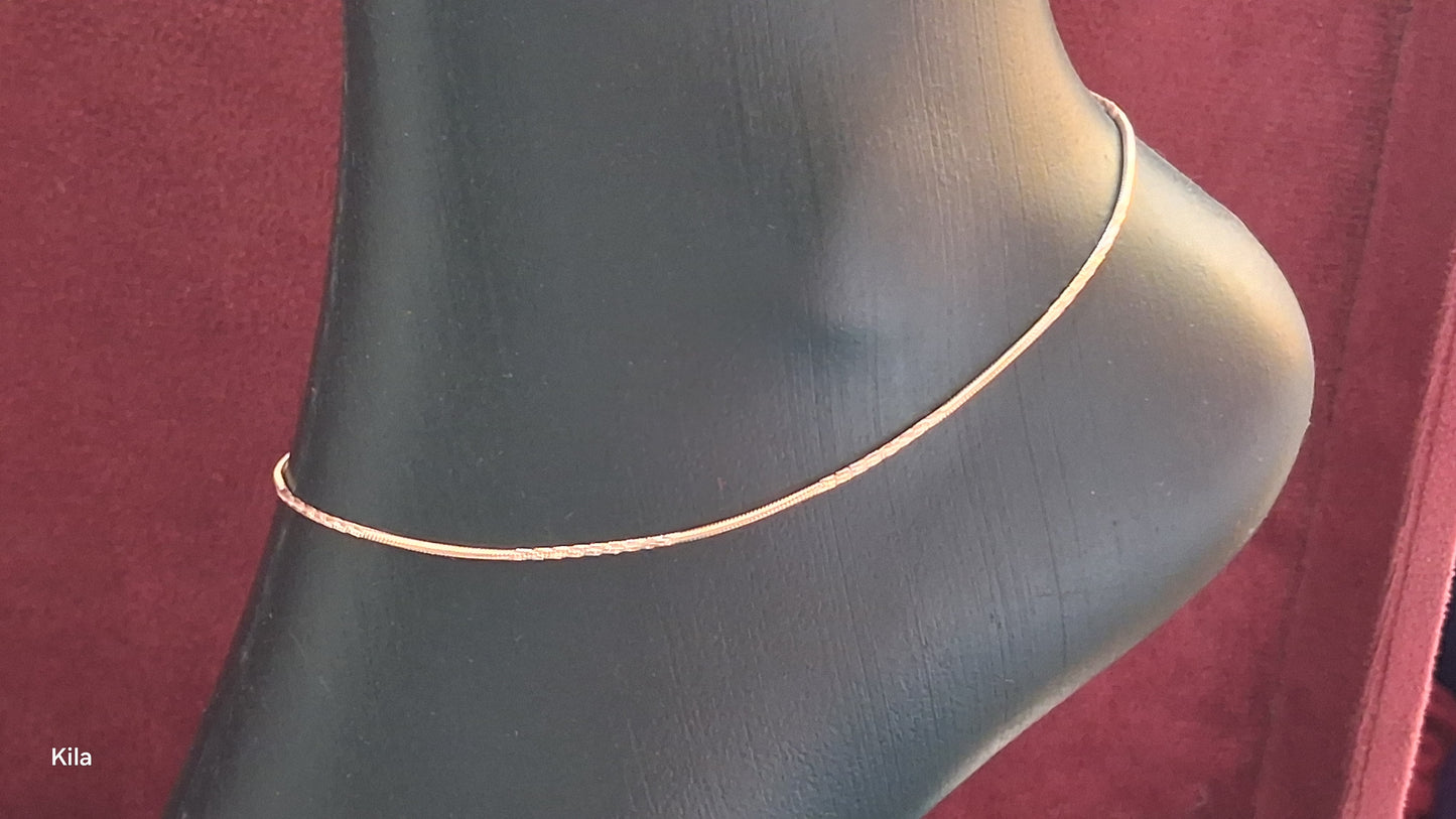 92.5 Silver Rose Gold Plated Anklets | Stylish Dual Tone Design | Elegant Jewellery