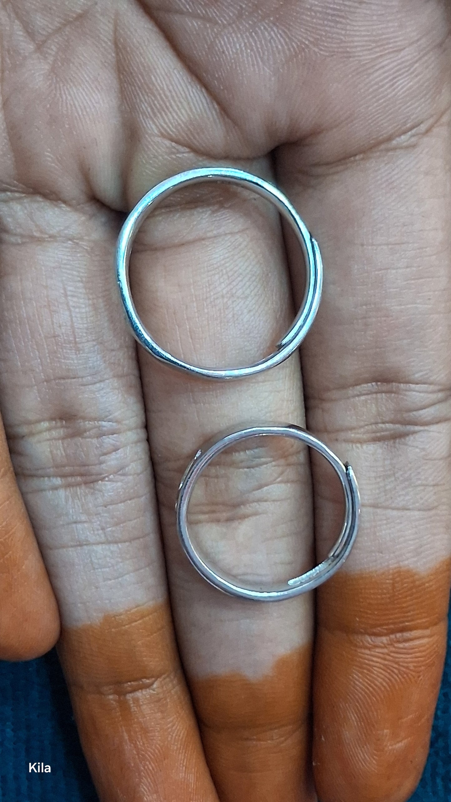 92.5 Silver Couple Rings (Men Size 19 | Women Size 13) | Stylish Matching Design | Elegant Jewellery