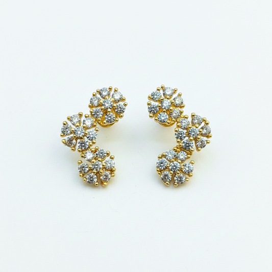 92.5 Silver Gold Plated Second Studs | Stylish Classic Design | Elegant Jewellery
