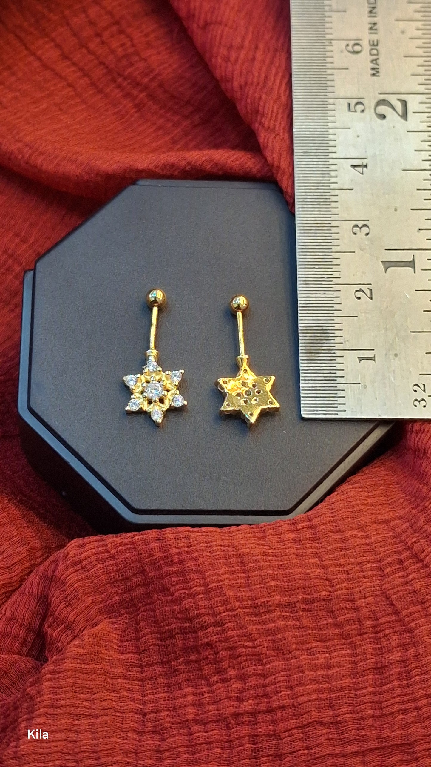 92.5 Silver Star Gold Plated Bugadi | Stylish Elegant Design | Traditional Jewellery - pair