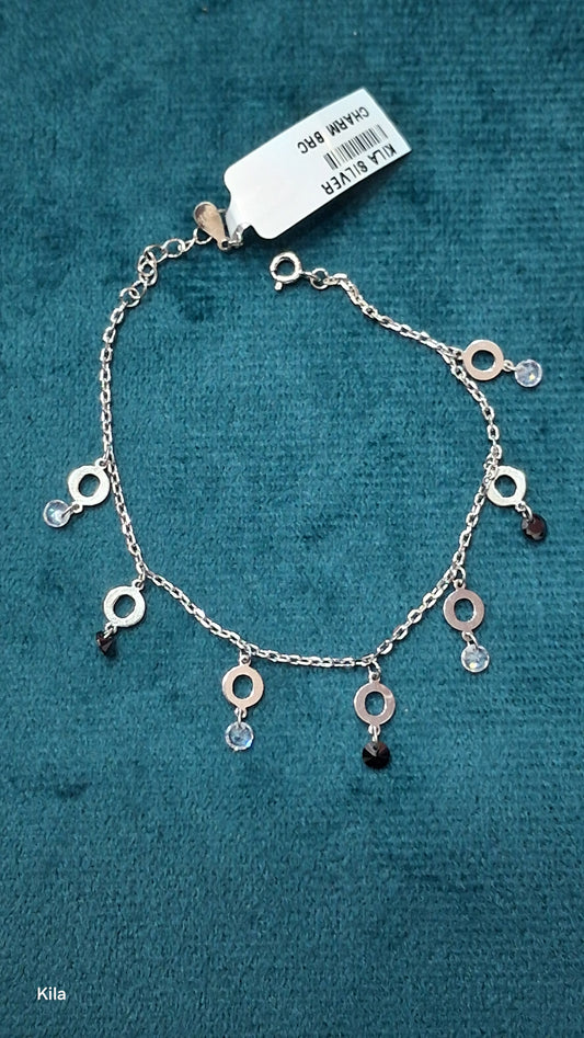92.5 Silver Charm Bracelet | Stylish Modern Design | Elegant Jewellery