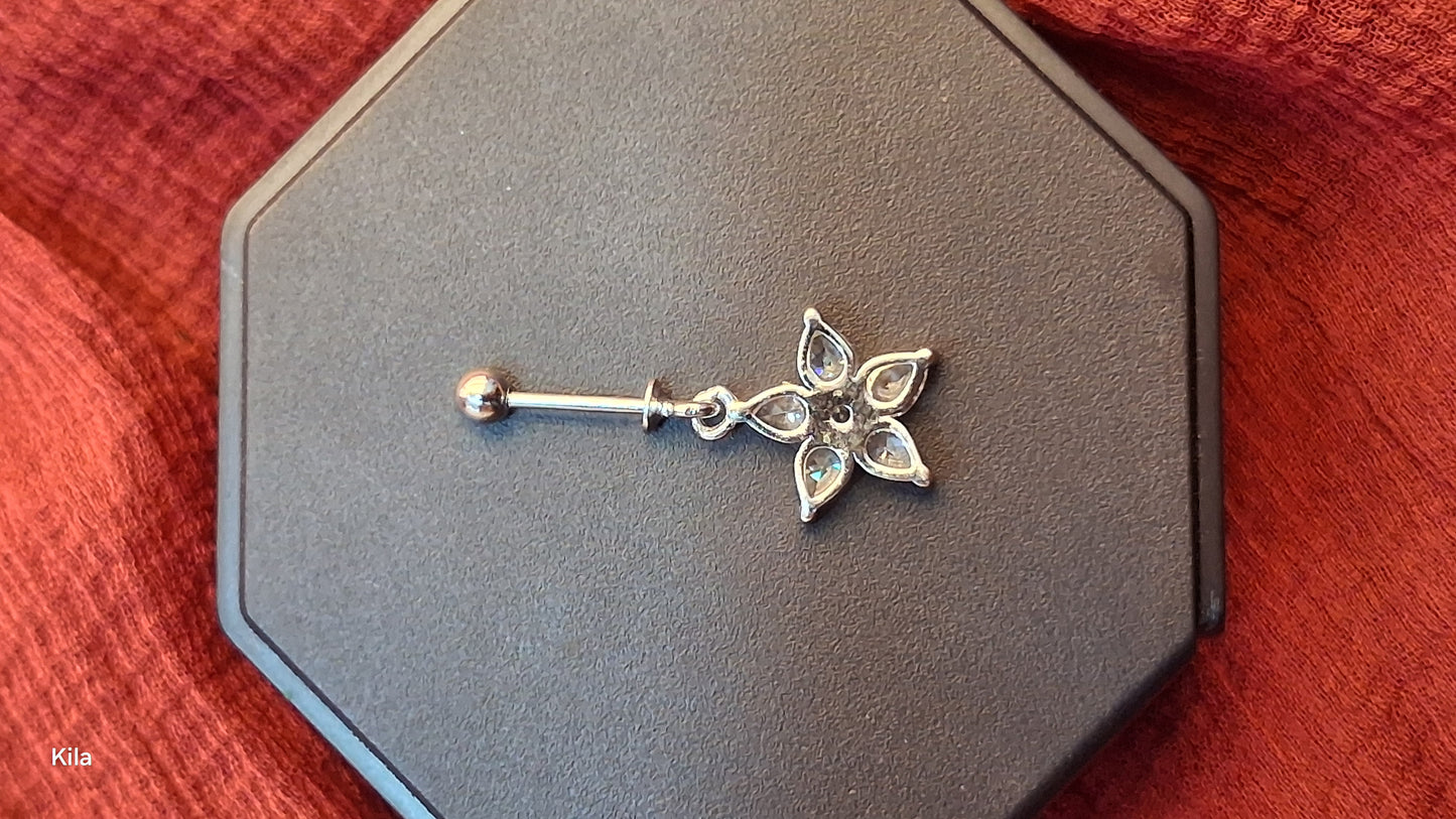 92.5 Silver Flower Bugadi | Stylish Minimal Floral Design | Elegant Jewellery
