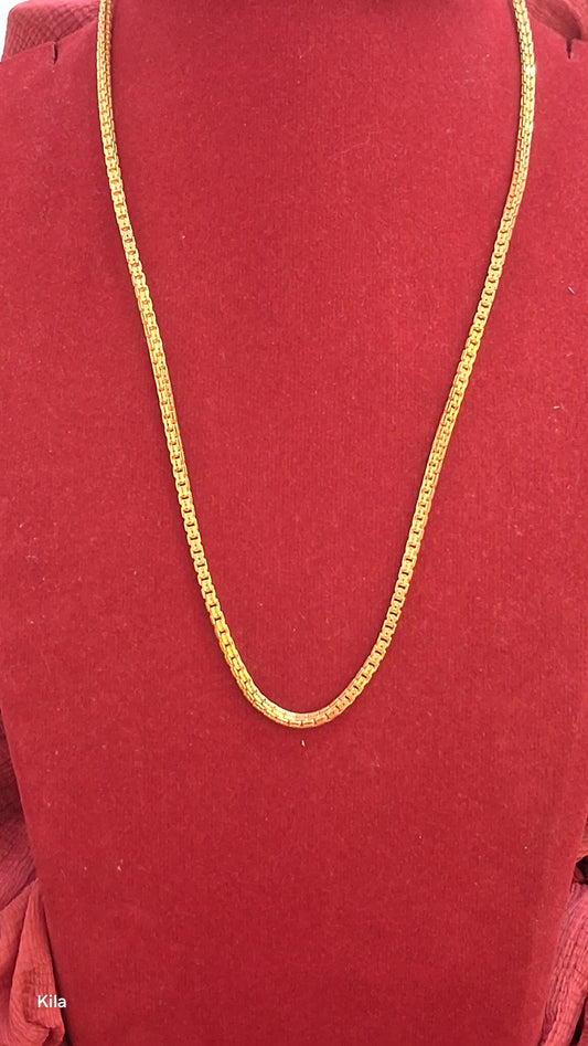 92.5 Silver Gold Plated Thaali Chain 19 Inches | Stylish Premium Finish | Elegant Jewellery