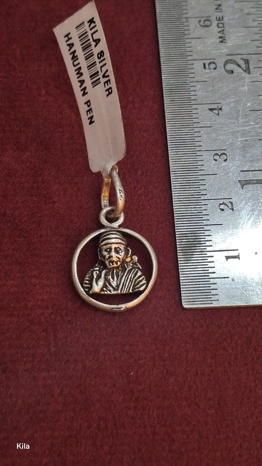 92.5 Silver Sai Baba Oxidised Pendant | Vintage Spiritual Design | Stylish Jewellery
