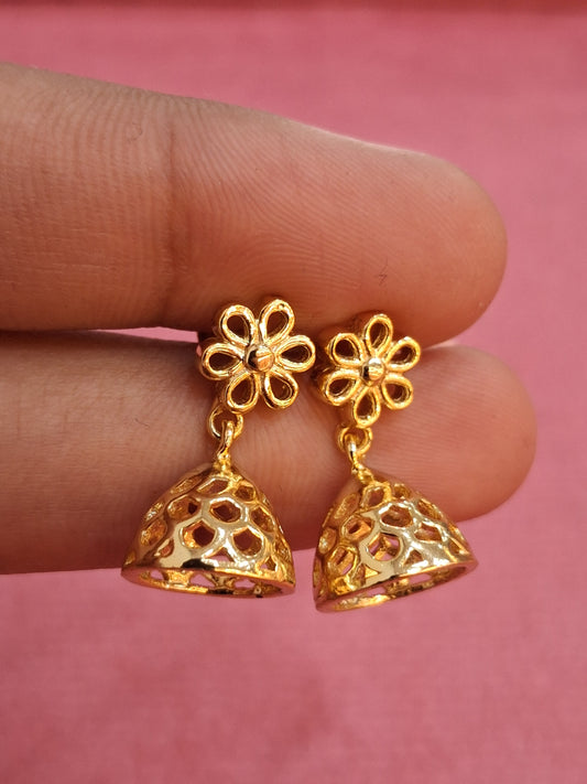 92.5 Silver Mini Plain Jhumki | Minimal Traditional Design | Jewellery