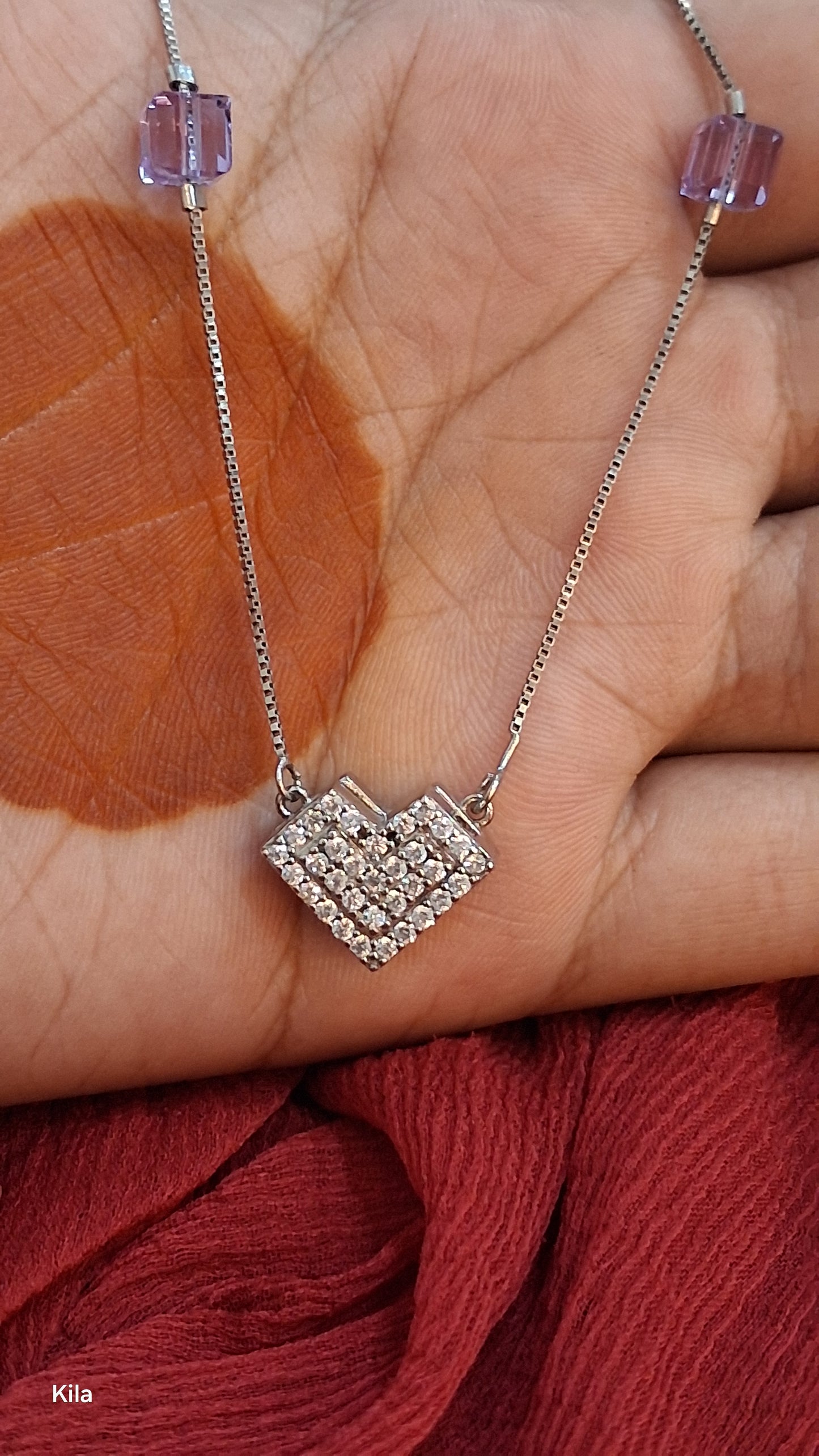 925 Silver Premium Chain 18 Inches with Magnet Heart | Stylish Romantic Design | Jewellery