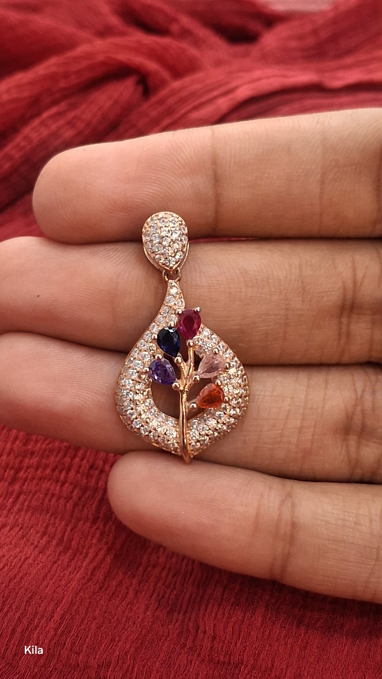 925 Silver Rose Gold Plated Pendant Set | Stylish Premium Design | Elegant Jewellery