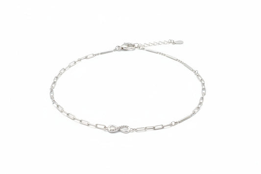 92.5 Silver Infinity Anklets | Stylish Eternal Design | Elegant Jewellery