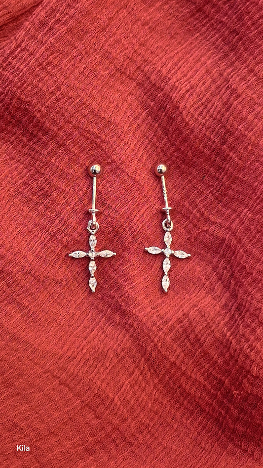 92.5 Silver Cross Design Bugadi – Elegant Minimal Style Jewellery