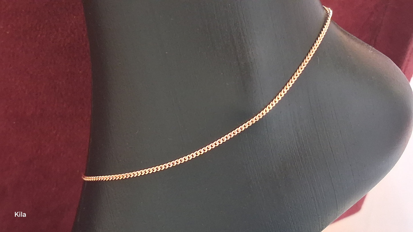 92.5 Silver Rose Gold Simple Anklets | Stylish Minimal Design | Elegant Jewellery