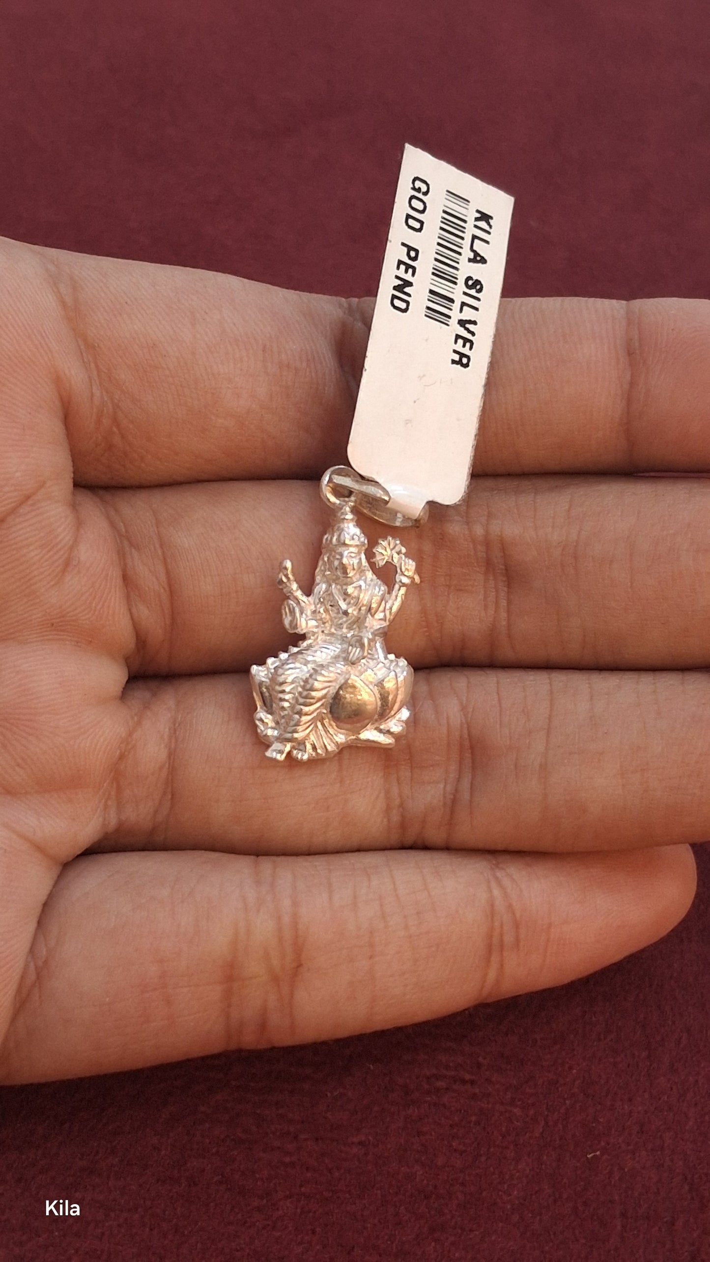 92.5 Silver Lakshmi Devi Pendant | Divine Prosperity Design | Elegant Jewellery
