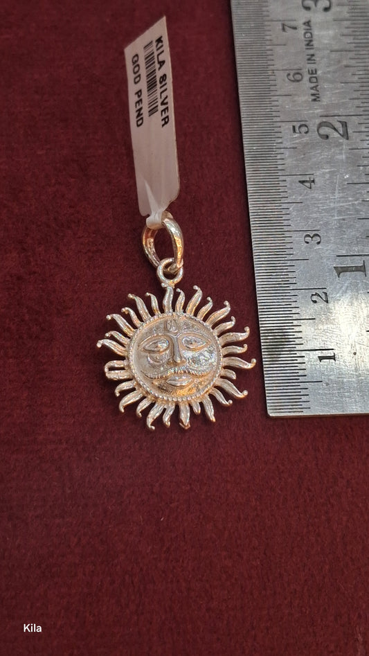 92.5 Silver Sun God Pendant | Detailed Divine Design | Stylish Jewellery