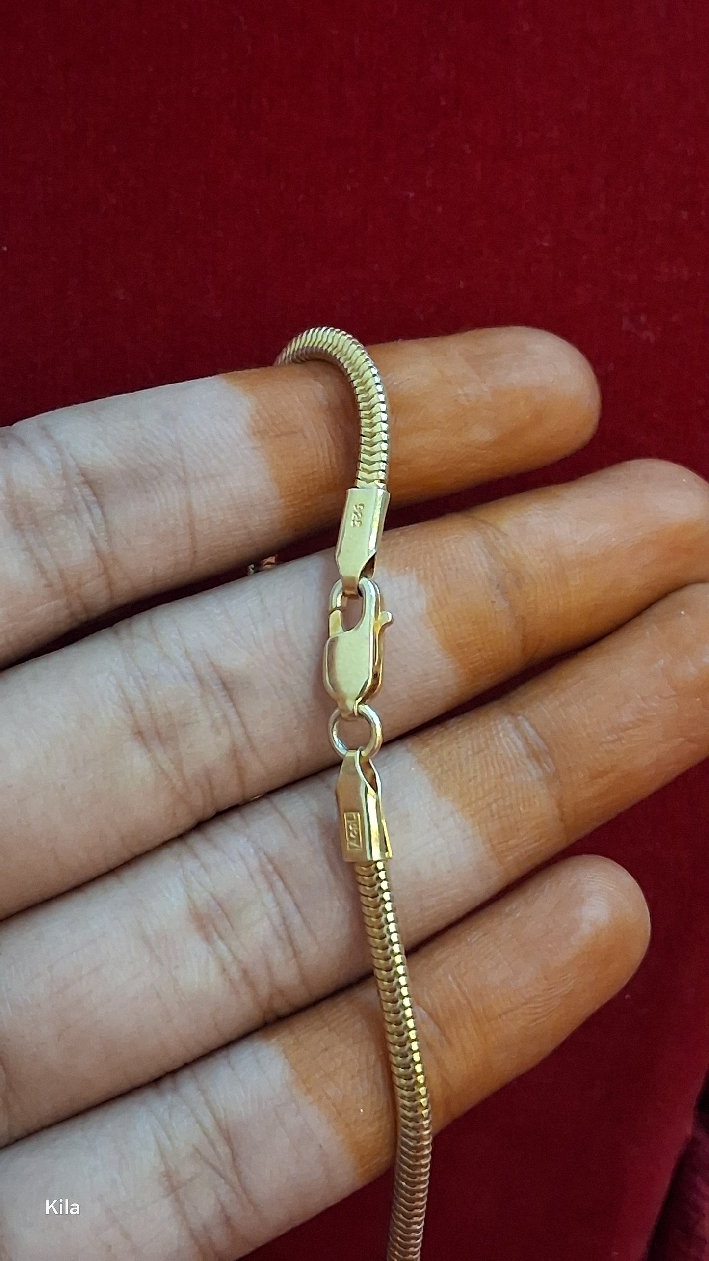 92.5 Silver Gold Plated Thaali Chain 21 Inches | Stylish Smooth Finish | Elegant Jewellery