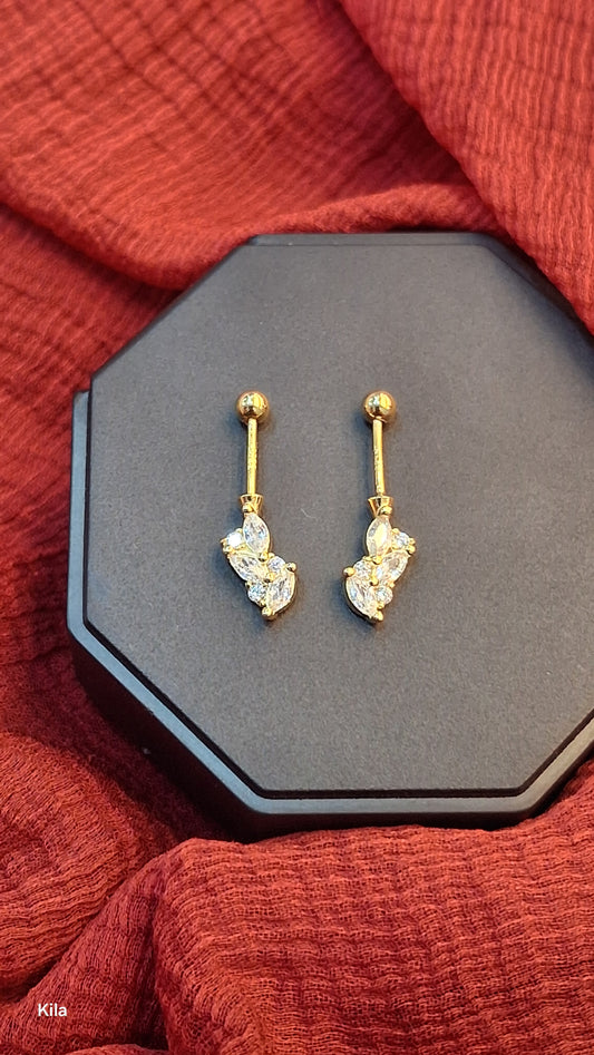 92.5 Silver Cluster Gold Plated Bugadi Pair | Stylish Premium Design | Elegant Jewellery