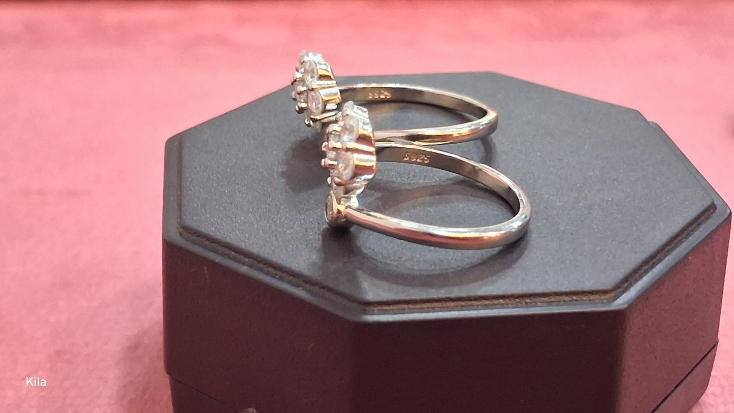92.5 Silver Flower Toe Rings | Stylish Floral Design | Elegant Jewellery
