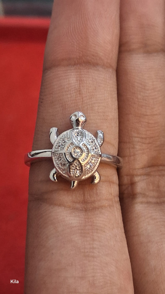92.5 Silver Tortoise Ring | Stylish Protective Design | Elegant Jewellery