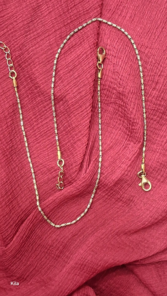 92.5 Silver Dual Tone Anklets 8 Inches | Stylish Modern Design | Elegant Jewellery