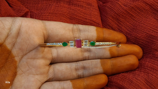 92.5 Silver Gold Plated Kada | Stylish Premium Finish | Elegant Jewellery
