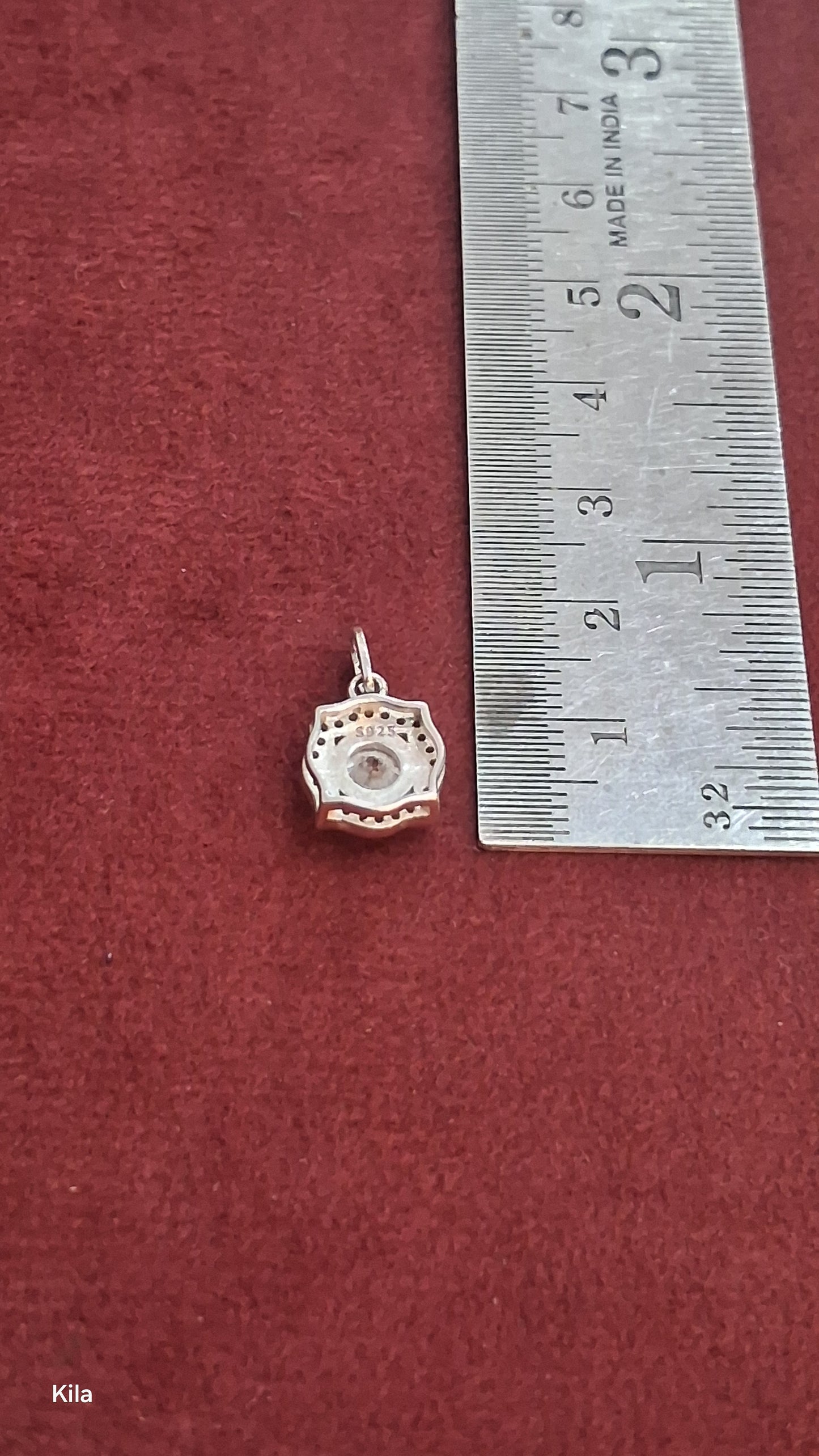 92.5 Silver Classic White Stone Pendant | Minimal Sparkle Design | Jewellery
