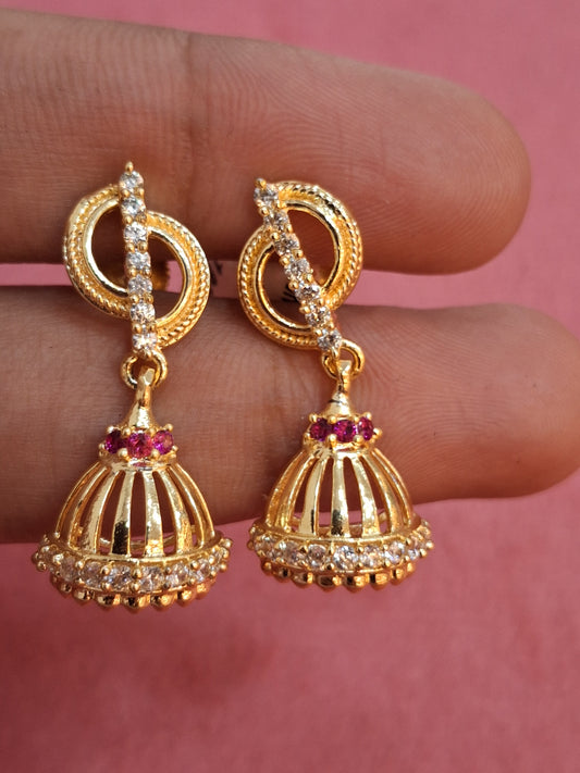 92.5 Silver Gold Plated Stylish Jhumki | Traditional Elegant Design | Jewellery