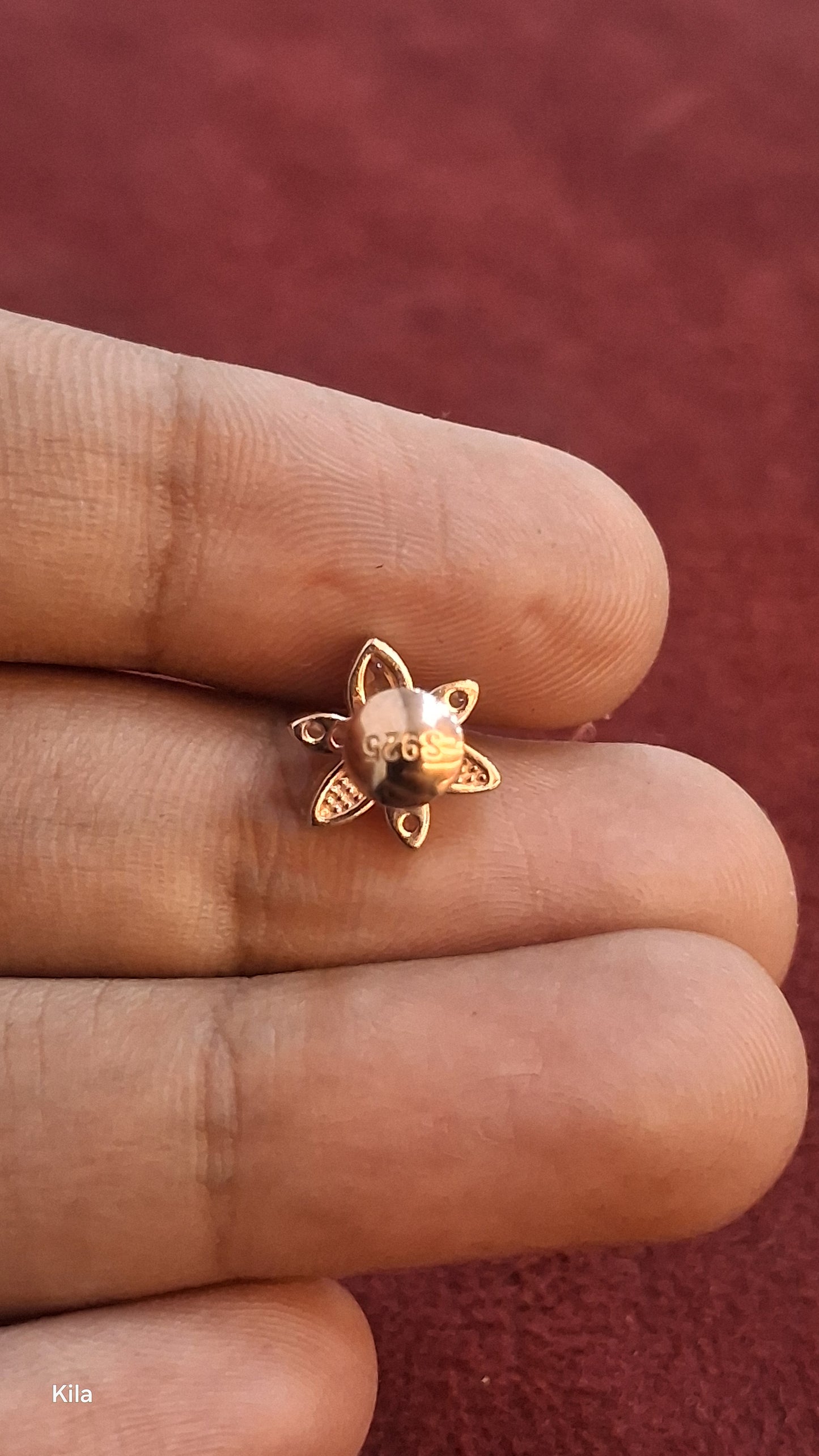 92.5 Silver Rose Gold Flower Studs | Premium Elegant Design | Stylish Jewellery