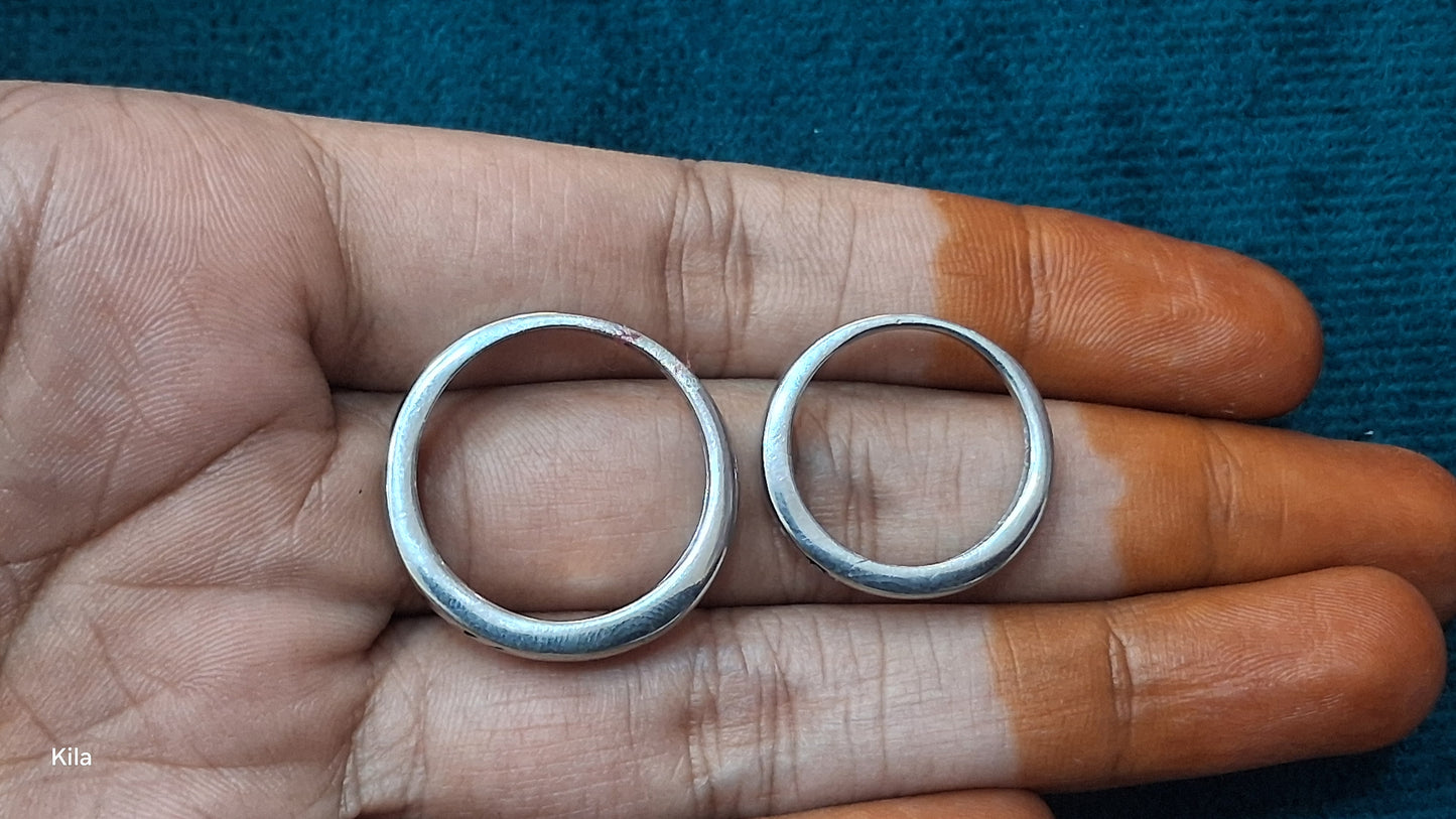 92.5 Silver Couple Rings (Men Size 24 | Women Size 14) | Stylish Premium Matching Design | Jewellery