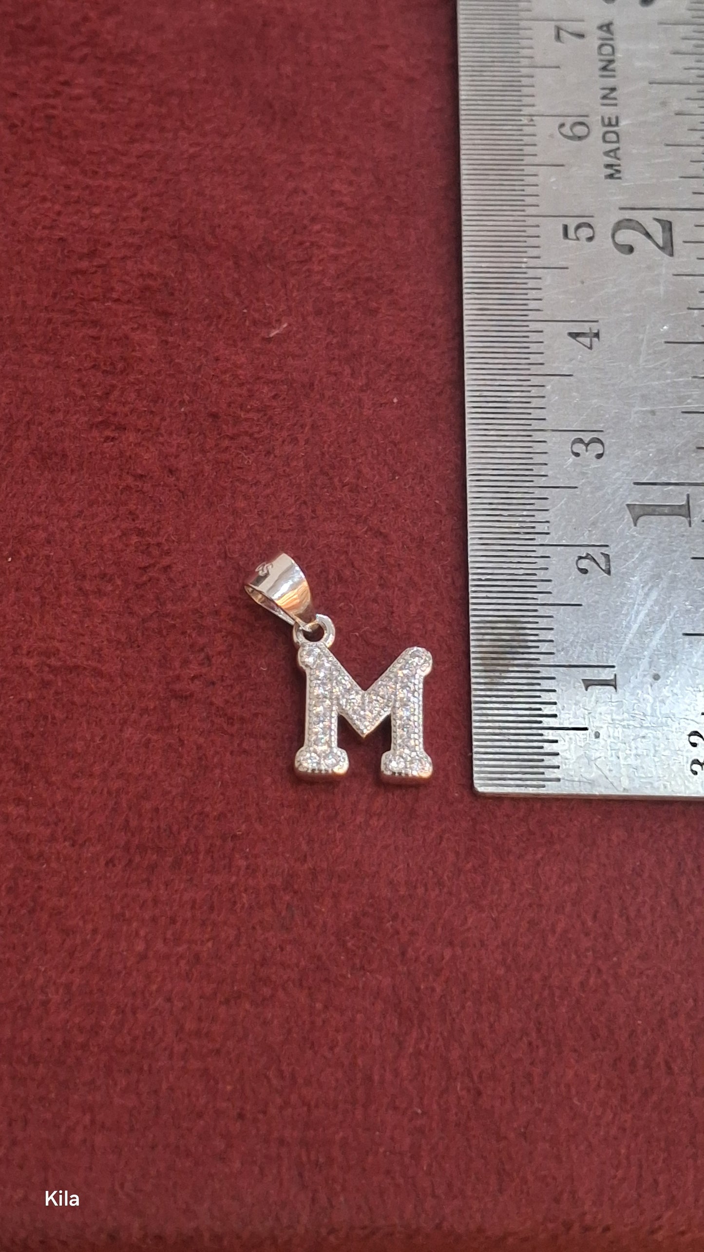 92.5 Silver Alphabet M Pendant | Premium Personalised Design | Elegant Jewellery
