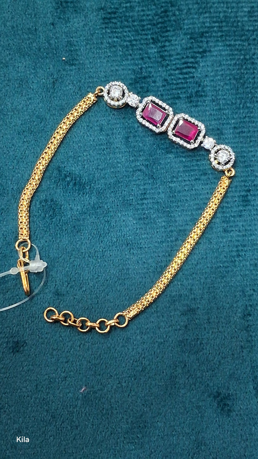 92.5 Silver Gold Plated Bracelet | Stylish Premium Finish | Elegant Jewellery