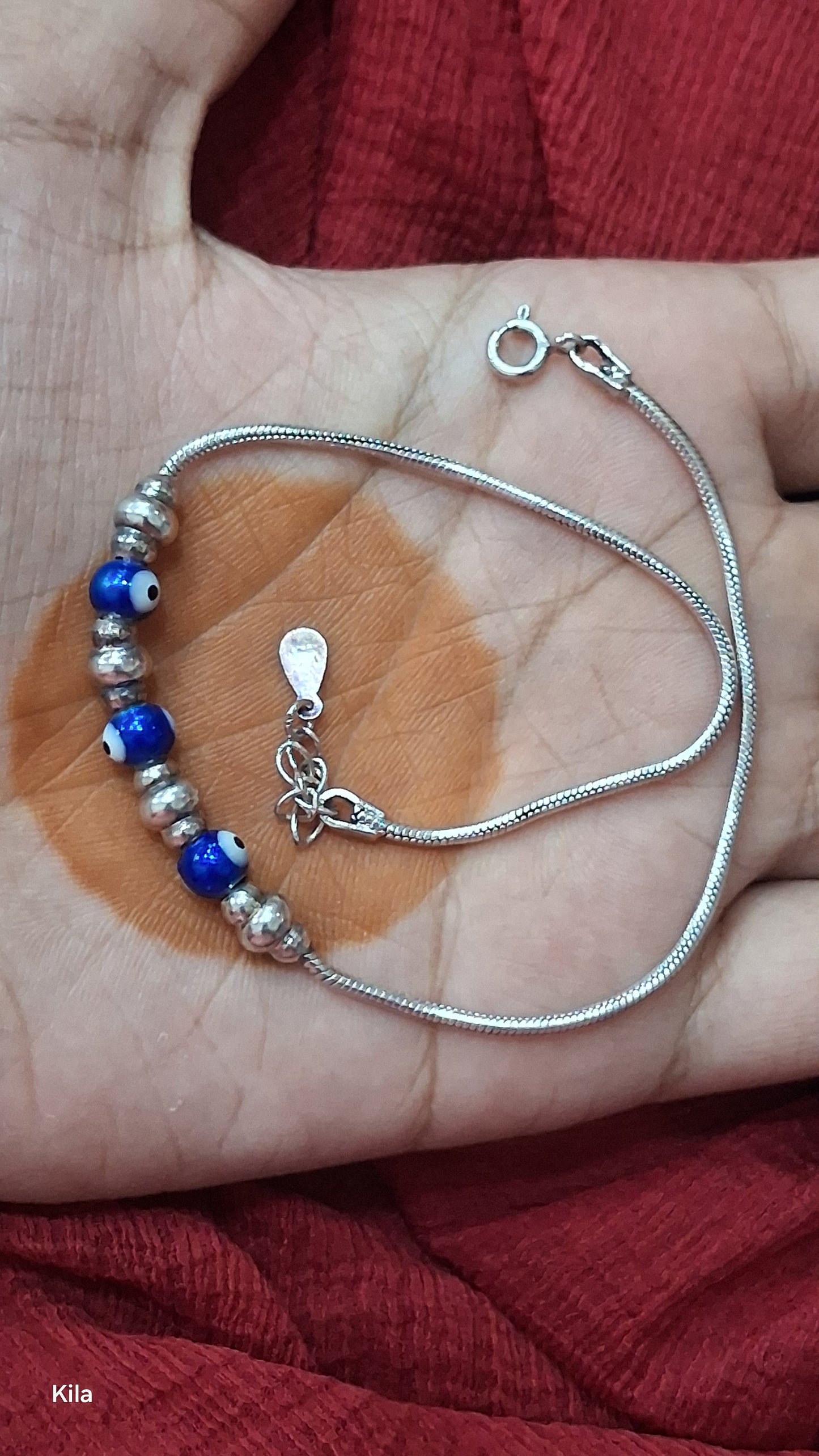 92.5 Silver Evil Eye Anklets | Stylish Protective Design | Elegant Jewellery