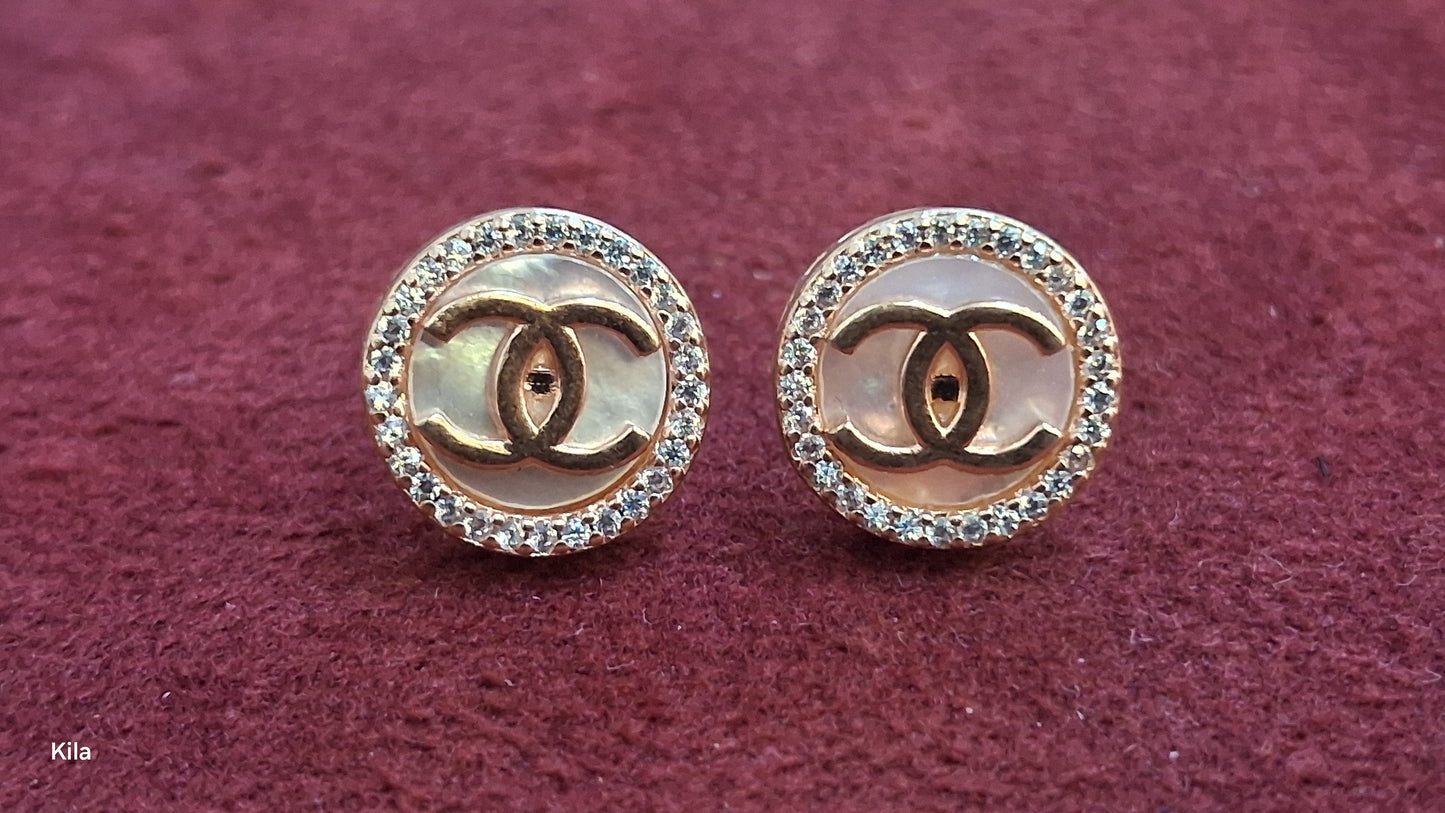 92.5 Silver Rose Gold Studs | Classic Elegant Finish | Stylish Jewellery