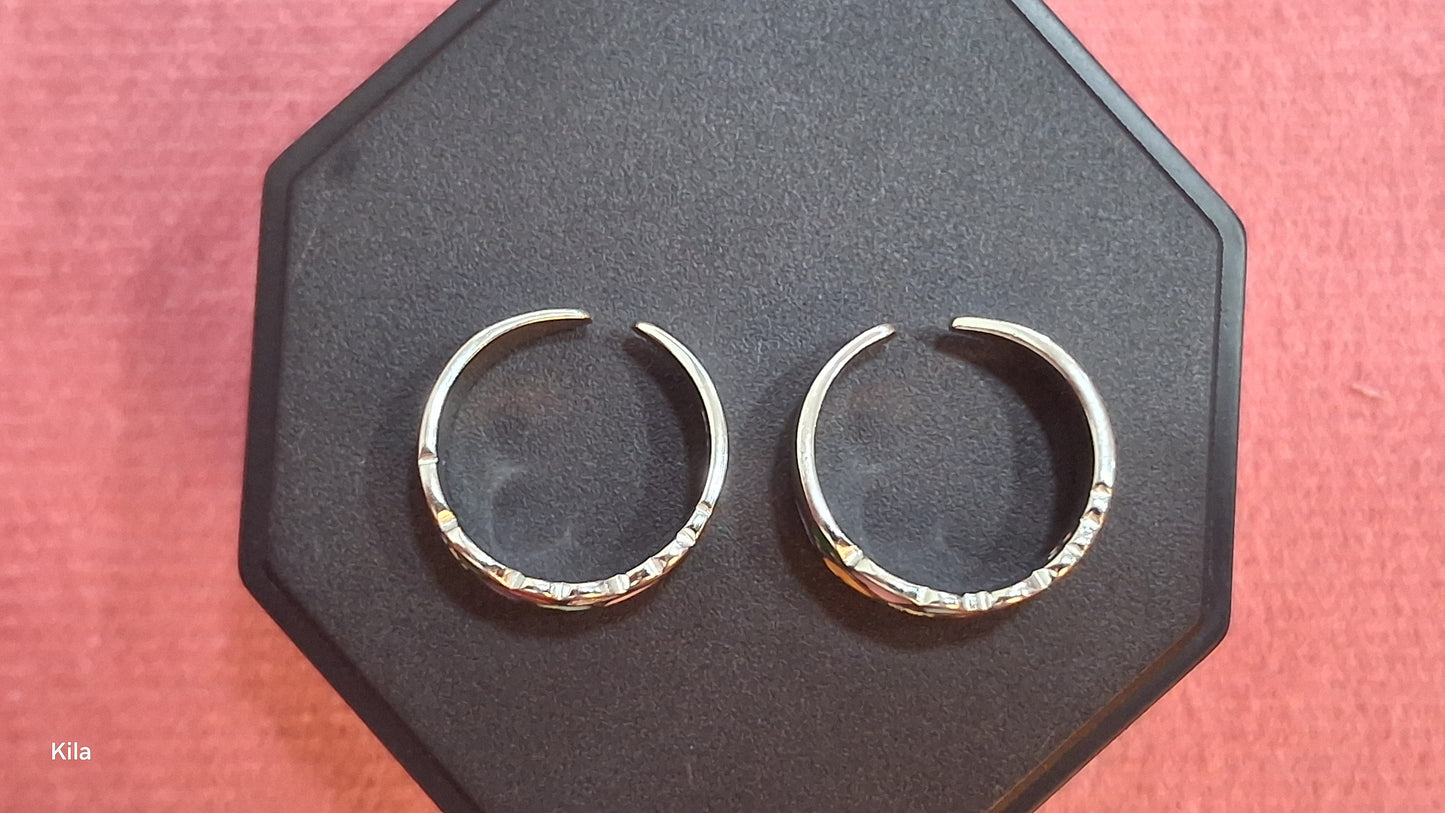 92.5 Silver Heart Design Toe Rings | Romantic Stylish Finish | Jewellery