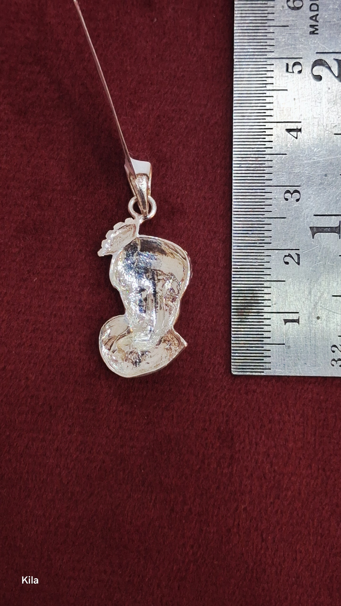 92.5 Silver Vinayaka Idol Pendant | Traditional Divine Design | Jewellery