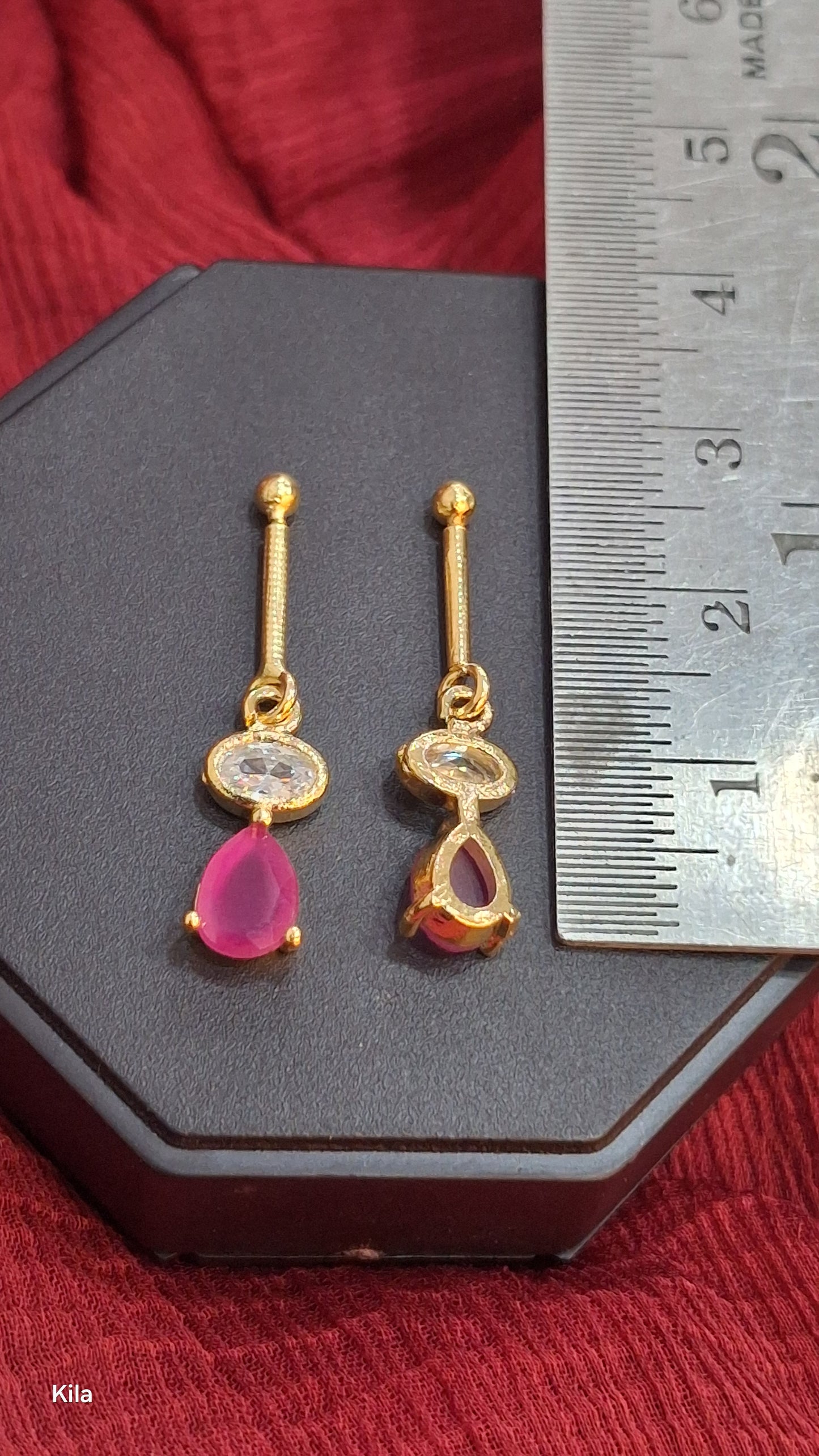 92.5 Silver Pink Stone Gold Plated Bugadi | Stylish Elegant Design | Jewellery
