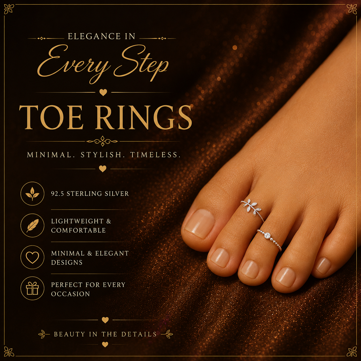 92.5 silver toe rings