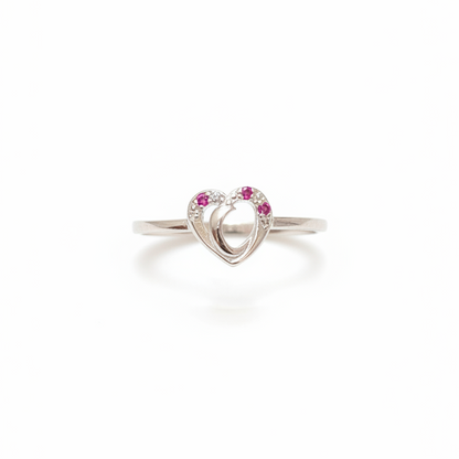 92.5 Silver Heart Shape Ring for Women Size 13 | Stylish Modern Love Design | Elegant Jewellery