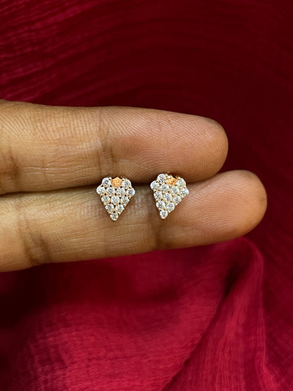 92.5 Silver Rose Gold Plated Studs | Stylish Elegant Design | Premium Jewellery