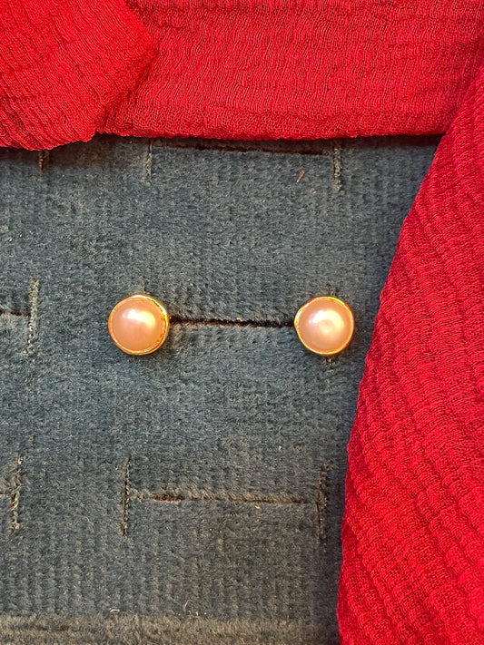 92.5 silver gold plated pearl earrings