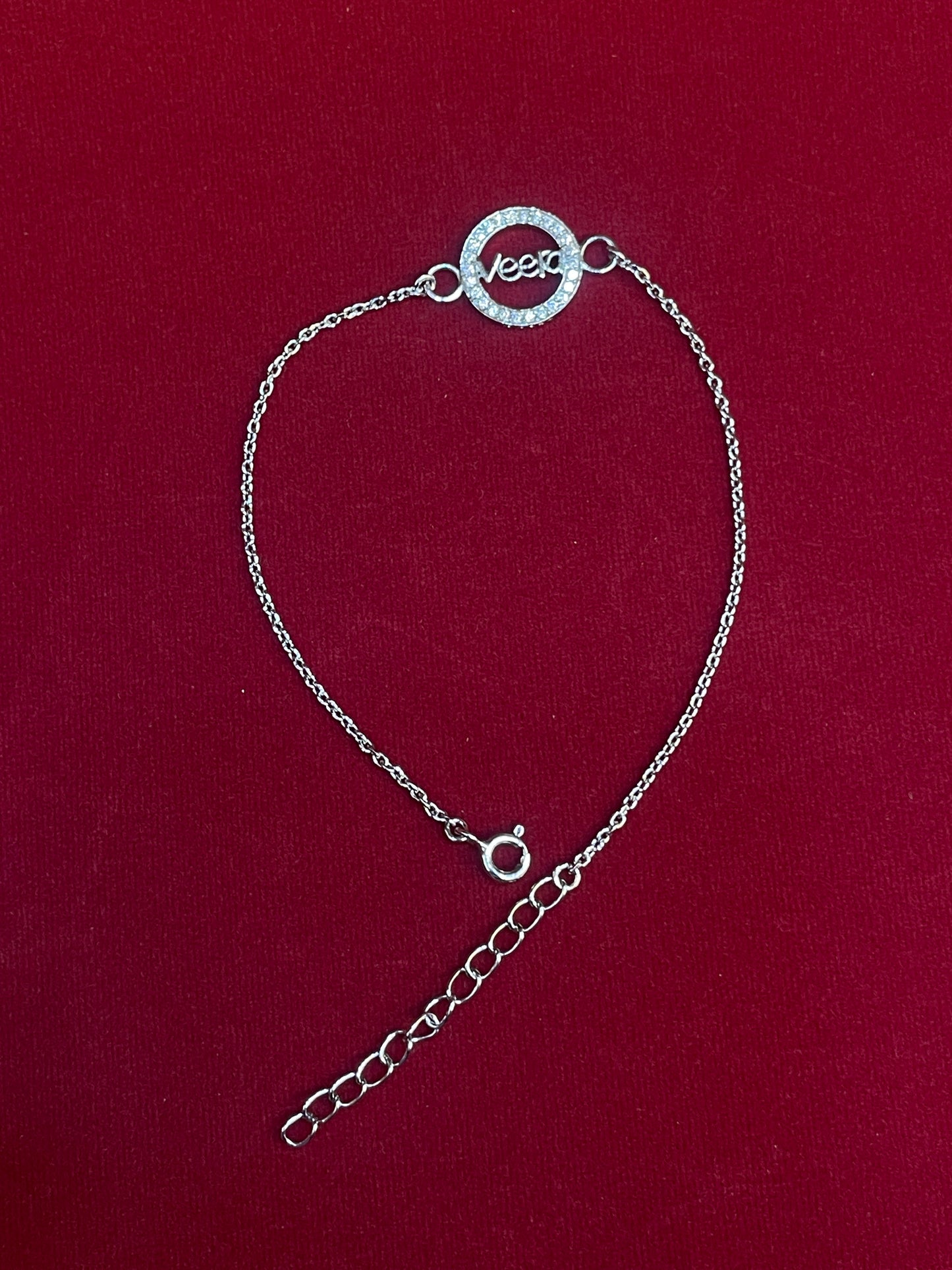 925 Sterling Silver Veera Rakhi | Stone-Studded Chain Rakhi for Raksha Bandhan